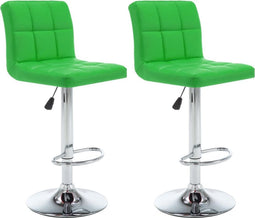 vidaXL - Barkrukken - 2 - st - kunstleer - groen