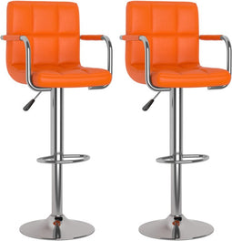 vidaXL - Barkrukken - 2 - st - kunstleer - oranje