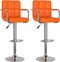 vidaXL - Barkrukken - 2 - st - kunstleer - oranje