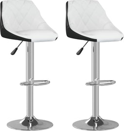 vidaXL - Barkrukken - 2 - st - kunstleer - wit - en - zwart