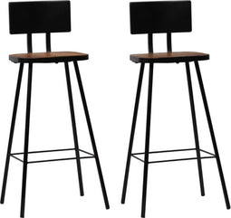 vidaXL - Barkrukken - 2 - st - massief - gerecycled - hout