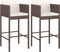 vidaXL - Barkrukken - 2 - st - met - kussens - poly - rattan - bruin