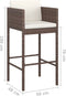 vidaXL - Barkrukken - 2 - st - met - kussens - poly - rattan - bruin