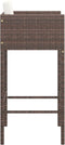 vidaXL - Barkrukken - 2 - st - met - kussens - poly - rattan - bruin