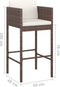 vidaXL - Barkrukken - 2 - st - met - kussens - poly - rattan - bruin