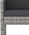 vidaXL - Barkrukken - 2 - st - met - kussens - poly - rattan - grijs