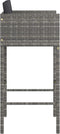 vidaXL - Barkrukken - 2 - st - met - kussens - poly - rattan - grijs