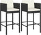 vidaXL - Barkrukken - 2 - st - met - kussens - poly - rattan - zwart