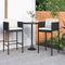 vidaXL - Barkrukken - 2 - st - met - kussens - poly - rattan - zwart