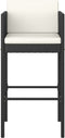 vidaXL - Barkrukken - 2 - st - met - kussens - poly - rattan - zwart