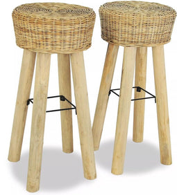 vidaXL - Barkrukken - 2 - st - natuurlijk - rattan