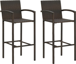 vidaXL - Barkrukken - 2 - st - poly - rattan - bruin
