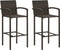vidaXL - Barkrukken - 2 - st - poly - rattan - bruin