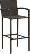 vidaXL - Barkrukken - 2 - st - poly - rattan - bruin