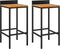 vidaXL - Barkrukken - 2 - st - poly - rattan - en - massief - acaciahout - zwart