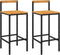 vidaXL - Barkrukken - 2 - st - poly - rattan - en - massief - acaciahout - zwart