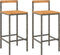 vidaXL - Barkrukken - 2 - st - poly - rattan - en - massief - acaciahout - grijs