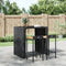 vidaXL - Barkrukken - 2 - st - poly - rattan - en - massief - acaciahout - zwart