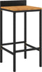 vidaXL - Barkrukken - 2 - st - poly - rattan - en - massief - acaciahout - zwart
