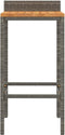vidaXL - Barkrukken - 2 - st - poly - rattan - en - massief - acaciahout - grijs