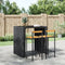 vidaXL - Barkrukken - 2 - st - poly - rattan - en - massief - acaciahout - zwart