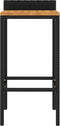 vidaXL - Barkrukken - 2 - st - poly - rattan - en - massief - acaciahout - zwart