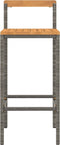 vidaXL - Barkrukken - 2 - st - poly - rattan - en - massief - acaciahout - grijs