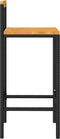 vidaXL - Barkrukken - 2 - st - poly - rattan - en - massief - acaciahout - zwart