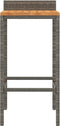 vidaXL - Barkrukken - 2 - st - poly - rattan - en - massief - acaciahout - grijs