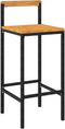 vidaXL - Barkrukken - 2 - st - poly - rattan - en - massief - acaciahout - zwart