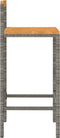 vidaXL - Barkrukken - 2 - st - poly - rattan - en - massief - acaciahout - grijs