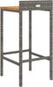 vidaXL - Barkrukken - 2 - st - poly - rattan - en - massief - acaciahout - grijs