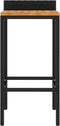vidaXL - Barkrukken - 2 - st - poly - rattan - en - massief - acaciahout - zwart