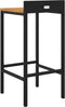 vidaXL - Barkrukken - 2 - st - poly - rattan - en - massief - acaciahout - zwart