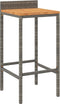 vidaXL - Barkrukken - 2 - st - poly - rattan - en - massief - acaciahout - grijs