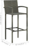 vidaXL - Barkrukken - 2 - st - poly - rattan - grijs