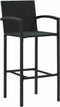 vidaXL - Barkrukken - 2 - st - poly - rattan - zwart