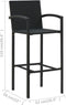 vidaXL - Barkrukken - 2 - st - poly - rattan - zwart