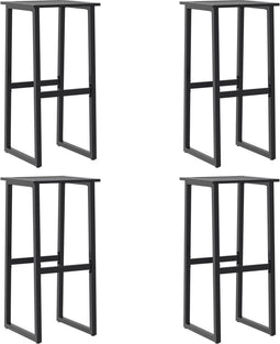 vidaXL - Barkrukken - 4 - st - 38x38x80 - cm - gepoedercoat - staal - zwart