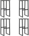 vidaXL - Barkrukken - 4 - st - 38x38x80 - cm - gepoedercoat - staal - zwart