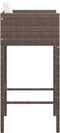 vidaXL - Barkrukken - 4 - st - met - kussens - poly - rattan - bruin