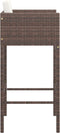 vidaXL - Barkrukken - 4 - st - met - kussens - poly - rattan - bruin