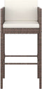 vidaXL - Barkrukken - 4 - st - met - kussens - poly - rattan - bruin