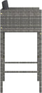 vidaXL - Barkrukken - 4 - st - met - kussens - poly - rattan - grijs