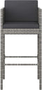 vidaXL - Barkrukken - 4 - st - met - kussens - poly - rattan - grijs
