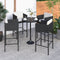 vidaXL - Barkrukken - 4 - st - met - kussens - poly - rattan - zwart