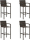 vidaXL - Barkrukken - 4 - st - poly - rattan - bruin
