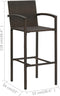 vidaXL - Barkrukken - 4 - st - poly - rattan - bruin