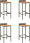 vidaXL - Barkrukken - 4 - st - poly - rattan - en - massief - acaciahout - grijs