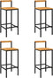 vidaXL - Barkrukken - 4 - st - poly - rattan - en - massief - acaciahout - zwart